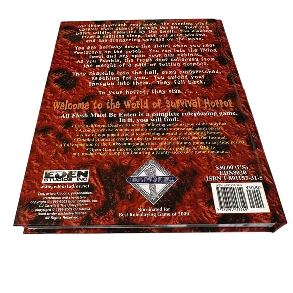 All Flesh Must Be Eaten: Revised Edition Eden Studios Zombie RPG EDN8020 - Picture 2 of 2